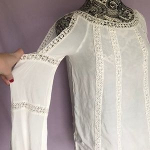 Anthropologie Long sleeved cold shoulder blouse